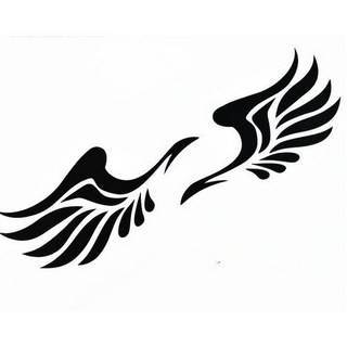 汽車後照鏡改裝車貼 個性反光裝飾貼紙 遮瑕防水耐候創意造型車用貼紙, 1個, 翅膀 (黑色)