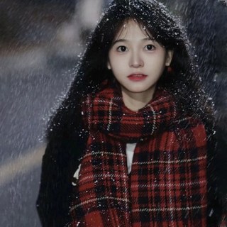 羊絨圍巾 韓系氛圍感藍色 秋冬加厚保暖圍脖披肩