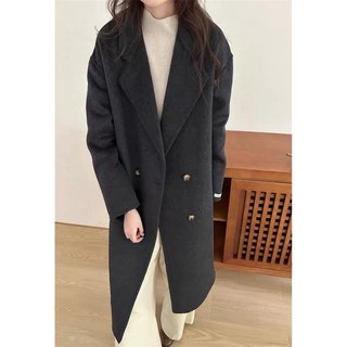 휠렉스 여성 롱 패션 더블 단추 패션 슬림핏 데일리 모직 코트 YD35