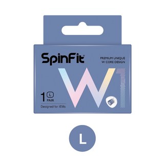 海恩數位 SpinFit W1矽膠耳塞 雙層WAVE管芯技術 包覆性強 單對獨立包裝 隔日配, 1個, L (1對)