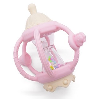 奶嘴造型固齒器 磨牙玩具 嬰兒安撫玩具 (135mm), 粉色, 1個, 固齒器