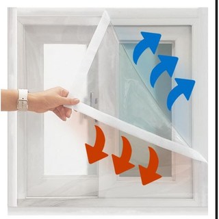 0.5mm 창문 바람막이 방풍 비닐 겨울 뽁뽁이 단열 우풍 차단 두꺼운 커튼 문틈 소음 외풍 차단, 흰색