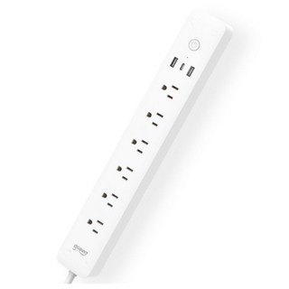 gosund 智能延長線，多孔插座帶USB充電，手機App遠程控制，安全耐用, 白, 1個, 180cm