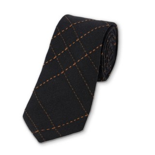 SLOTHFUL 經典懶職場領帶 (黑/橘線條) - SPEA31