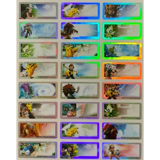 寶可夢雷射姓名貼 幻影的霸者 神奇寶貝防水貼紙 3*1.3cm 165張 正版授權 OPP袋裝 開學必備, 1個, 3x1.3公分, 165個裝