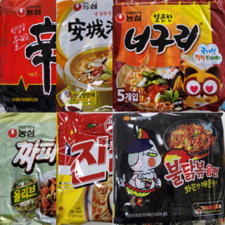 멀티라면 신라면5+안성5+너구리5+짜파5+진매5+불닭5, 1세트
