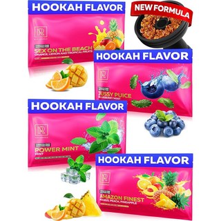 M. 로젠펠드 후카 시샤 맛 세트 - 볼 30개용 100g 당밀 4개 (블루베리 민트 수박 애플 트로피컬 프루트 믹스 망고 피치 파인애플) 4팩, 2 4 pcs Hookah Flavor Bundle