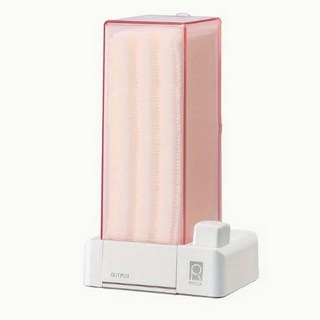 프리셀 원터치 자동 화장솜 디스펜서 화장솜 보관함, 1개, 핑크