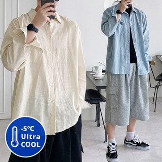 미니멀 여름 쿨터치 린넨 아이스 긴팔 셔츠