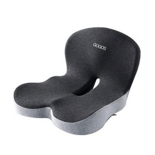 고고스 바른자세 메모리폼 일체형허리쿠션 사무실의자 꼬리뼈방석 등받이쿠션 환도선다, 투톤 그레이