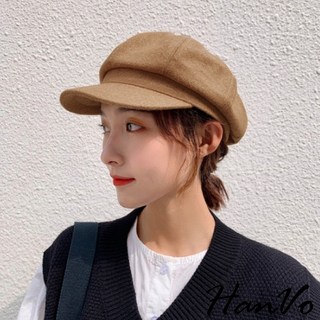HanVo 一秒變氣質女神 毛呢貝雷帽 八角帽 報童帽 韓系女生帽子 現貨女生配件 C01-8120