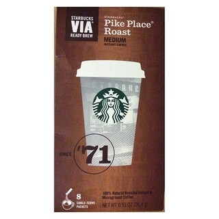 Starbucks 스타벅스 비아 파이크 플레이스 인스턴트 커피 3.3g x 8팩 미디엄 로스트, 1세트, 8개입