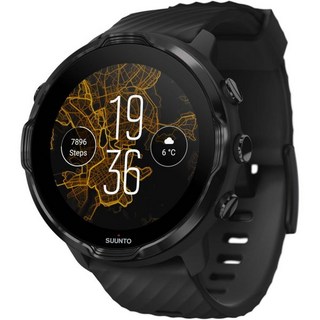 러닝 워치 시계 마라톤 아웃도어 Suunto 7 GPS 스포츠 스마트, Stainless Steel, Black, Black, 1개