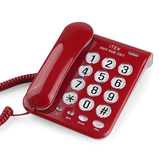 Itek 大按鍵有線電話機, IK-200(紅色)