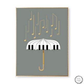 음악학원 인테리어 피아노 액자 바이올린 음악실 그림, 60x80, 고급형블랙무광패브릭필름, 2