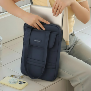 융풍 노트북 가방 심플 대용량 노트북 가방 12인치 13인치 14인치 15인치, 1개, 네이비색