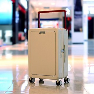 寬拉杆行李箱 前置開口大容量旅行箱 萬向輪密碼箱 耐用防爆拉杆箱