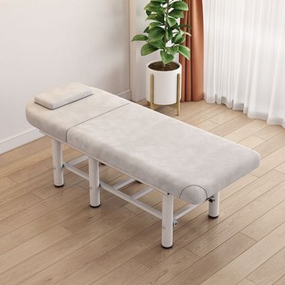 美容床專業按摩床 家用艾灸床推拿床 美睫床紋繡床 理療床多功能摺疊設計 舒適加厚海綿 可調節高度 收納便利 台灣出貨, 圓頭190*80淺灰絨布7.5CM, 1個, 圓頭190*80淺灰絨布7.5CM