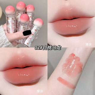 SHAQINUO莎琪諾 水光透漾脣蜜 滋潤保溼 自然持久, 1個, 02#白桃烏龍