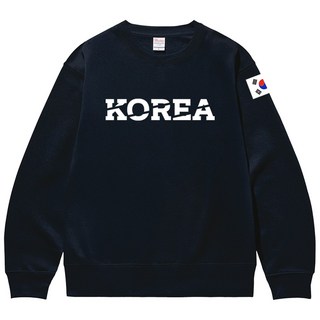 KOREA 맨투맨 기모티 대한민국 헤비 코튼 남자 긴팔티 겨울 상의 빅사이즈 티셔츠