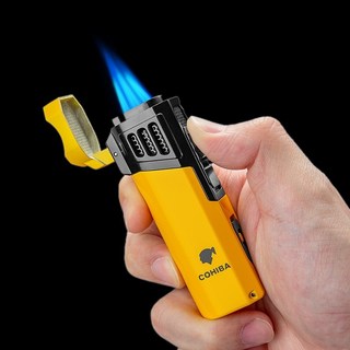 崇德店 經典噴火槍焊槍打火機 防風噴槍 戶外烘焙充氣體 直沖噴搶火機, 1個, CLB-22AE1黃色, CLB-22AE1黃色