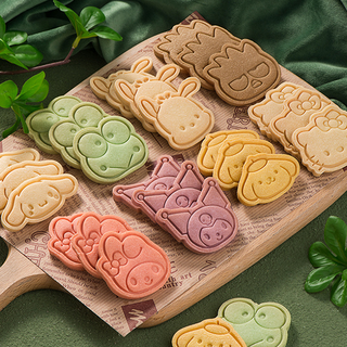 산리오 쿠키틀 클레이몰드 캐릭터 스탬프 베이킹 도구 (밀대증정), 산리오 얼굴, 1개, 핑크