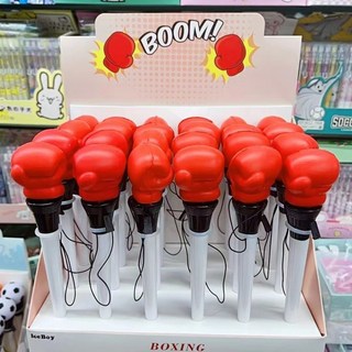 超萌可愛解壓彈簧拳頭圓珠筆，趣味造型舒壓，學生辦公療癒小物, 4支, 1個