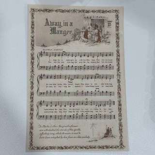 2025 크리스마스 카드, 1개, 13.빈티지캐롤엽서_Away In A Manger