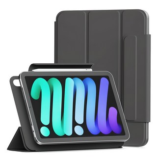 신지모루 마그네틱 폴리오 애플펜슬 커버 아이패드 케이스, 블랙, 1개