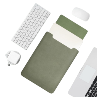 투에이비 태블릿/노트북 파우치 슬리브 가죽 케이스, 말차 그린