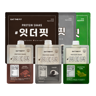 잇더핏 단백질 쉐이크 3주플랜 (더블초코맛 1주+흑임자맛 1주+녹차라떼맛 1주), 280g, 3개