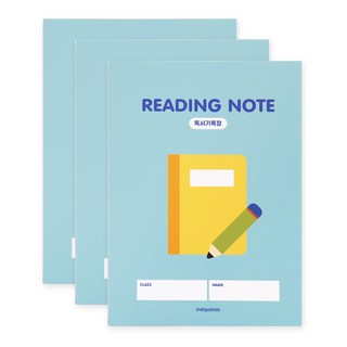 인디고어린이 [3권세트] 초등 우리학교 고학년 좁은칸 독서기록장 120g 내지, 민트 세트