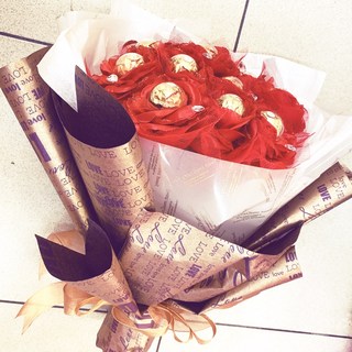 公主的夢中婚禮工作室 金莎花束。情人節花束禮物。畢業花束。生日。求婚花束。婚禮感恩花束 婚禮小物, 1個