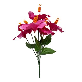 仿真花束 F089-1七頭朱槿花（桃紅色）, 1個
