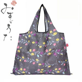 【Misuzu Uta】日本大正時代著名詩人金子美鈴系列摺疊大容量購物袋，輕巧耐用，方便攜帶，大容量收納, 1個, 淡雪, 淡雪