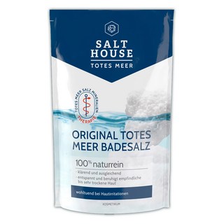 SALT HOUSE ORIGINAL TOTES MEER BADESALZ死海浴鹽，100%天然，舒緩保濕，改善乾燥, 1個, 500g