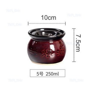 瓦罐煨湯土陶沙縣小號陶瓷燉盅，隔水燉湯陶瓷鍋，家用煲湯砂鍋陶鍋樂購, 1個, 5號