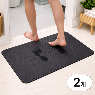 살림의지혜 규조토 발매트 소프트 빨아쓰는 사각, 블랙