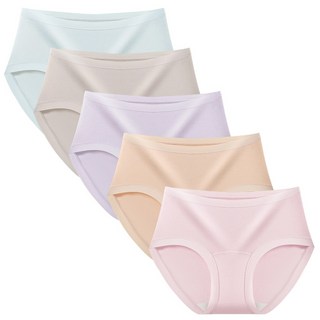 텅카모달여성팬티뽕나무 실크 리오셀하이웨이스트 심리스 여성 속옷 5개입