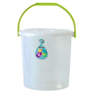 HOUSE 13L透明水桶(附蓋) 手提儲水桶 回收桶 分類桶 收納桶 垃圾桶, 顏色隨機出貨, 1個