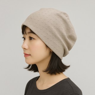 데일리 패턴 면 비니 기본 단색 수면 항암 두건 여성 코튼 모자