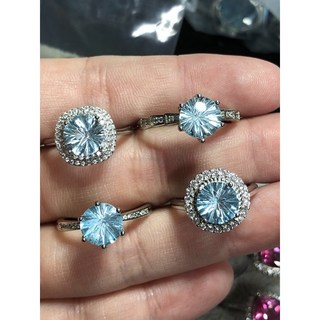 925銀 千禧切工藍托帕石 戒指 吊墜