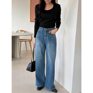 VENUSY 正韓 側隧道闊腿牛仔褲 2026春季新品