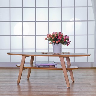 Tasteful 特斯屋 日式原木色橢圓收納茶几桌 矮桌 120x50x40cm 適用於客廳 北歐風格【8924N-NA】, 原木色, 原木色