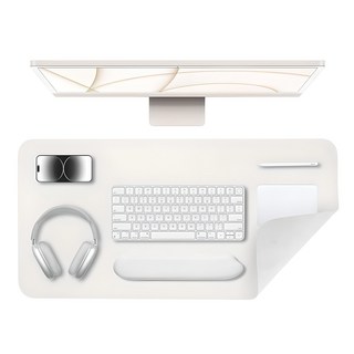 그리디파머스 경량형 가죽 마우스 키보드 책상 장패드, 1개, 01 바닐라크림