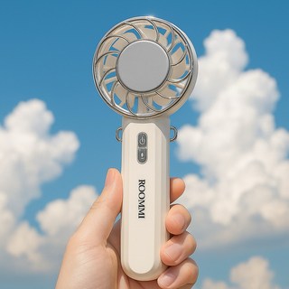 迷你手持風扇 冰敷降溫 USB充電風扇推薦 便攜可折疊風扇 長效續航 夏天戶外必備涼風神器, 清爽白