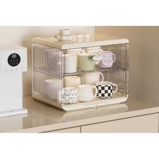 컵소독기 보관함 컵 건조 배수 사무실 탕비실 건조기, 1개, 그린