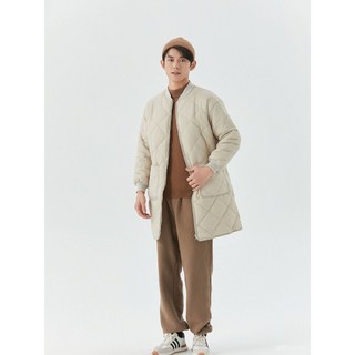 男士冬季加厚加絨加長大衣，學生保暖螺紋棉服，寬鬆大尺碼長版外套