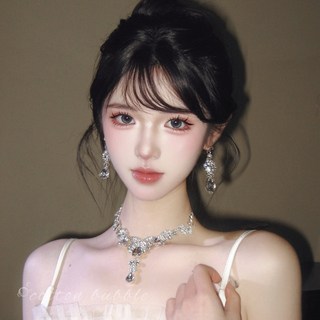 公主生日水滴套裝 輕奢千金晚禮服新娘配飾