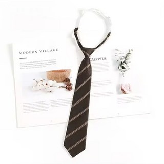 JazzBrown 하라주꾸 커피 줄무늬 자가드 일본 대학 스타일 넥타이